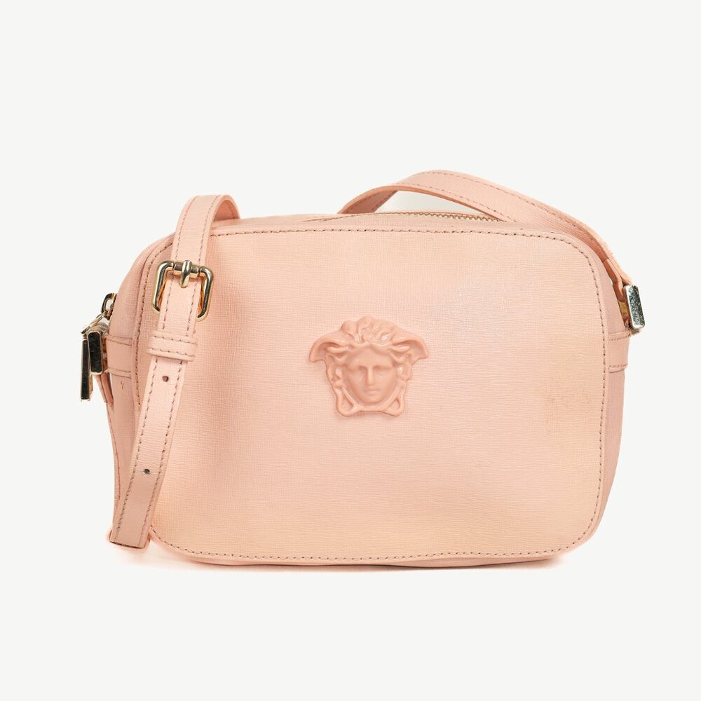 Versace Palazzo Medusa Pink Leather Crossbody Camera Bag
